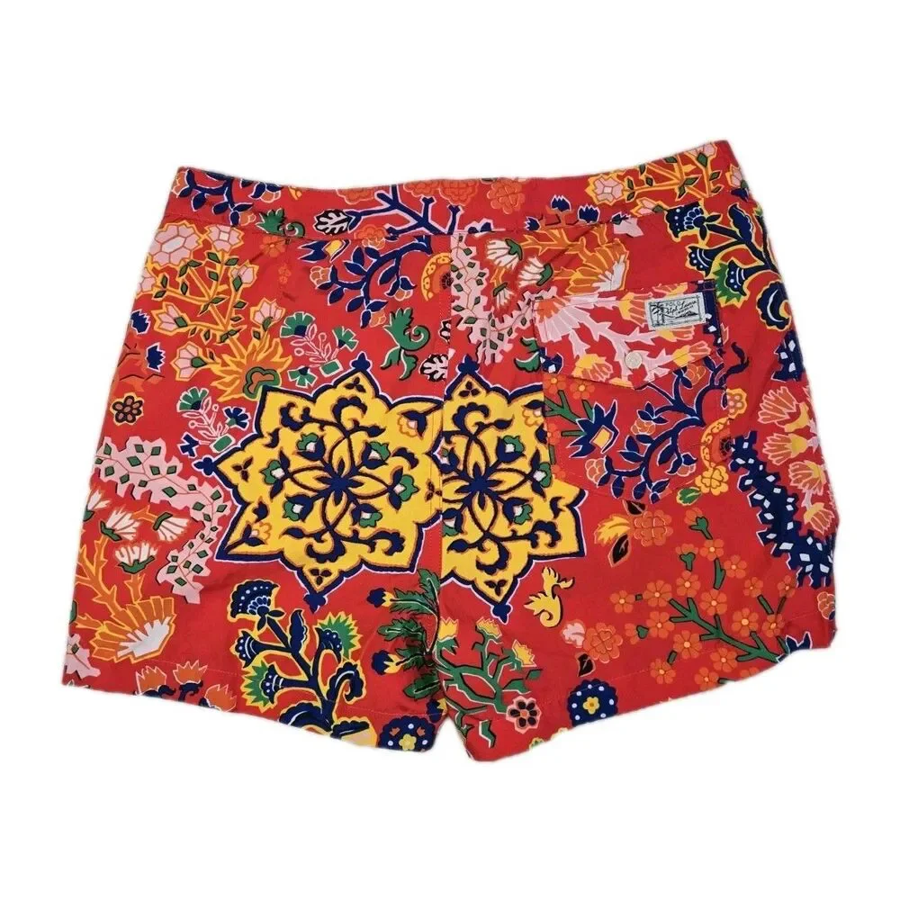 Mens Polo Ralph Lauren Floral Print Swim Swimming Shorts 32x4 Lightweight
